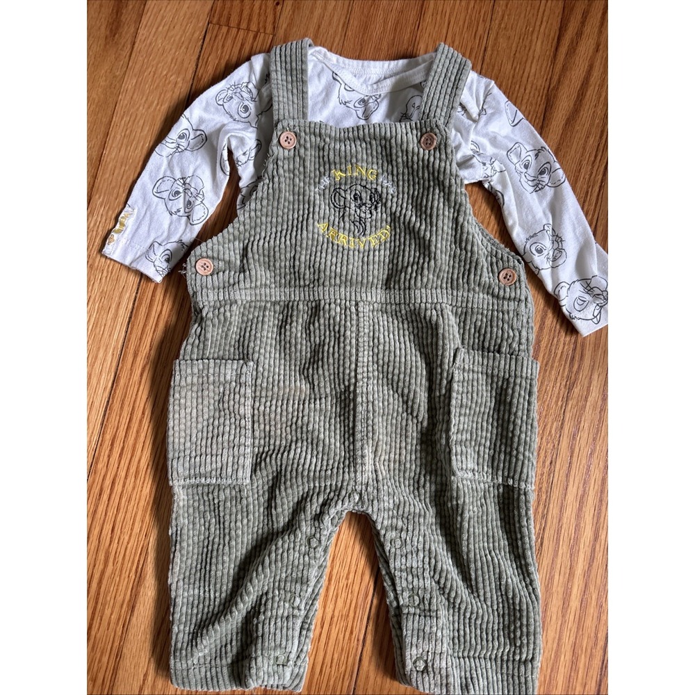 Vintage Disney Lion King Simba Puma Timon 90s Overalls And Shirt Size 3/6 Months